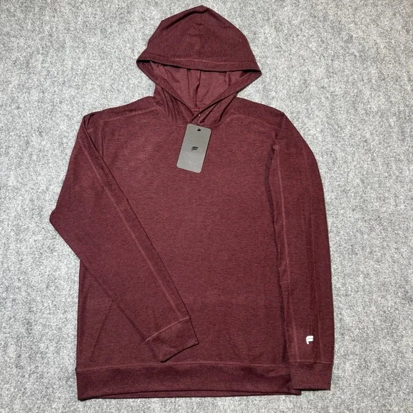 Fabletics The Cloud Jersey Hoodie Pullover Heather Burgundy Merlot Sz S NWT - Picture 1 of 12
